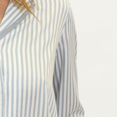 Maree Bamboo Long Sleeve Shirt - Blue Stripe