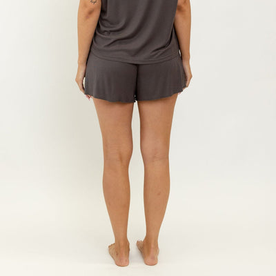 Elisa Ribbed Bamboo Jersey Shorts - Slate