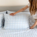 Sky Gingham Bamboo Quilt Cover