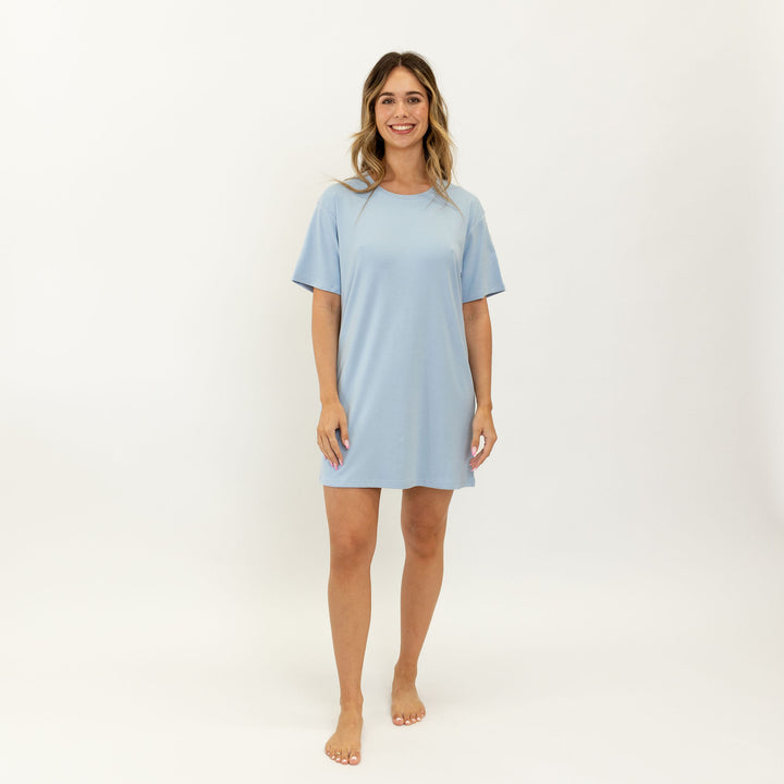 Charlie Bamboo Jersey Tee Dress - Ice