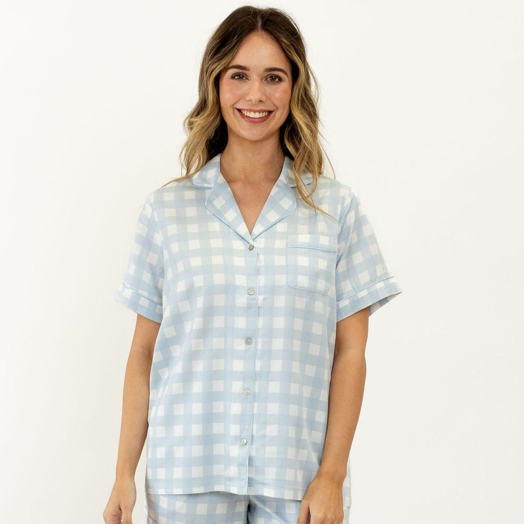 Sky Gingham Ivy Bamboo Shirt