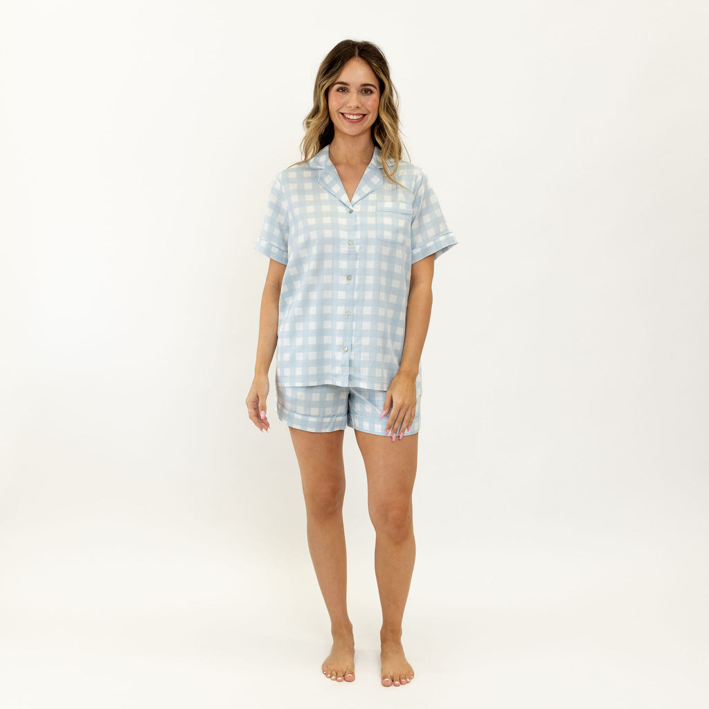 Sky Gingham Ivy Bamboo Short