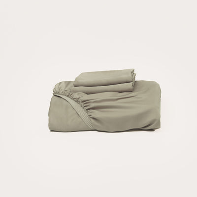 Bamboo Fitted Sheet & Pillowslips - Olive