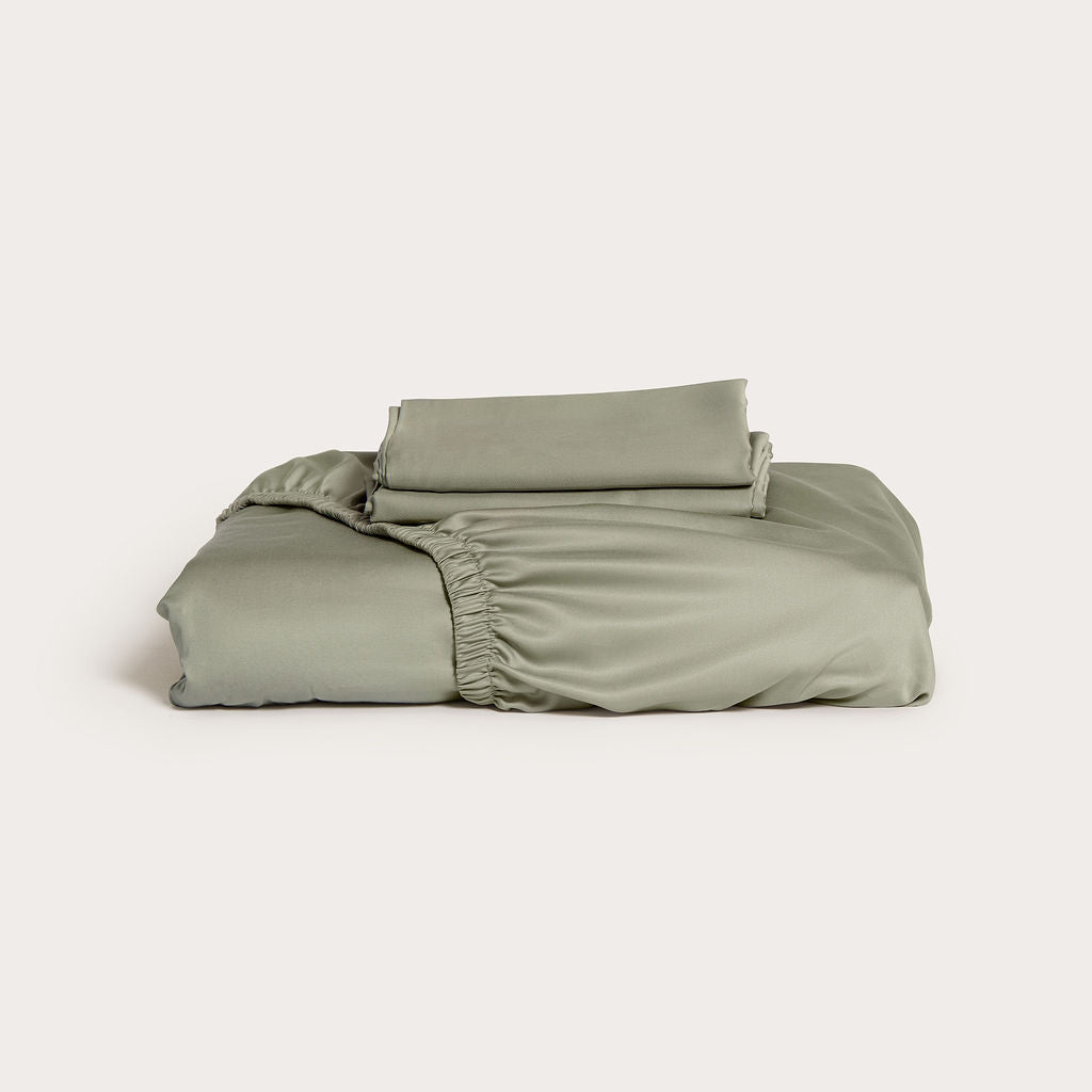 Olive Bamboo Fitted Sheet Set