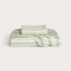Pistachio Stripe Bamboo Fitted Sheet