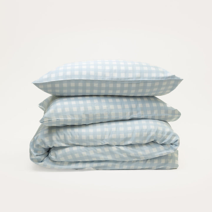 Bamboo Quilt Cover - Sky Gingham