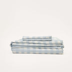 Sky Gingham Bamboo Sheet Set