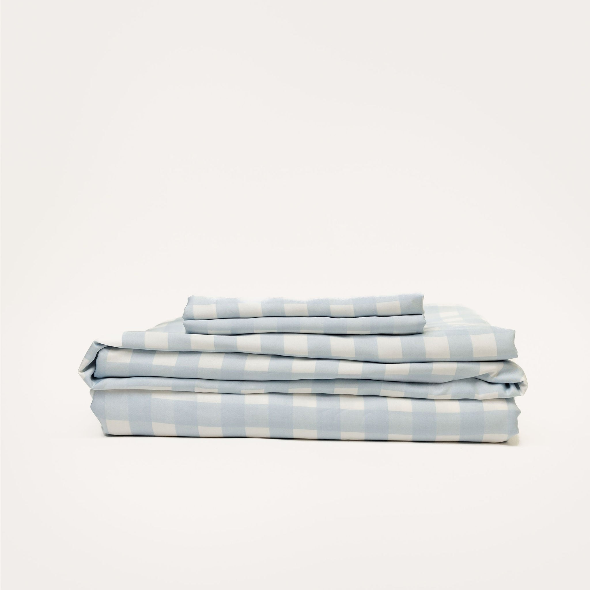 Sky Gingham Bamboo Sheet Set