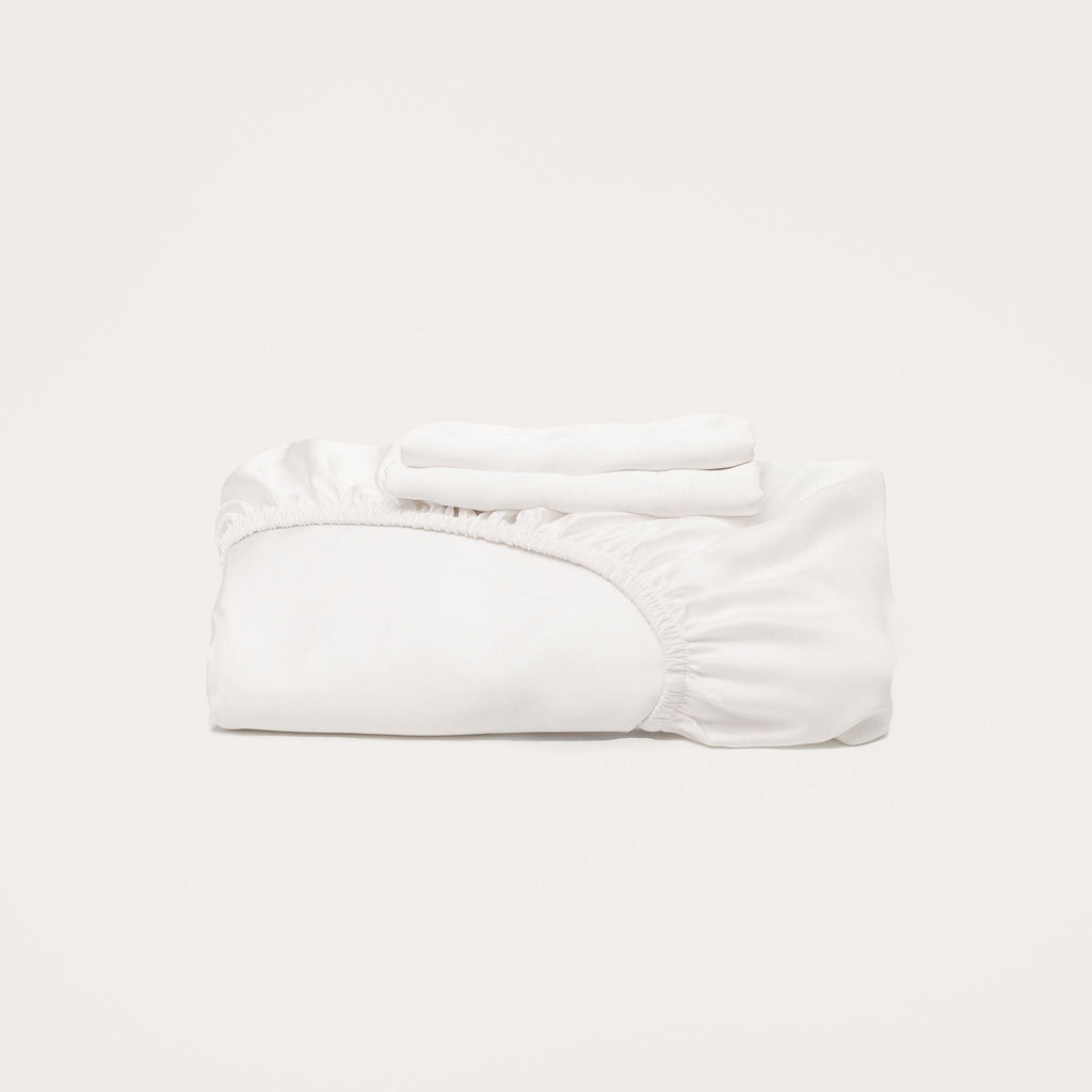 White Bamboo Fitted Sheet Set