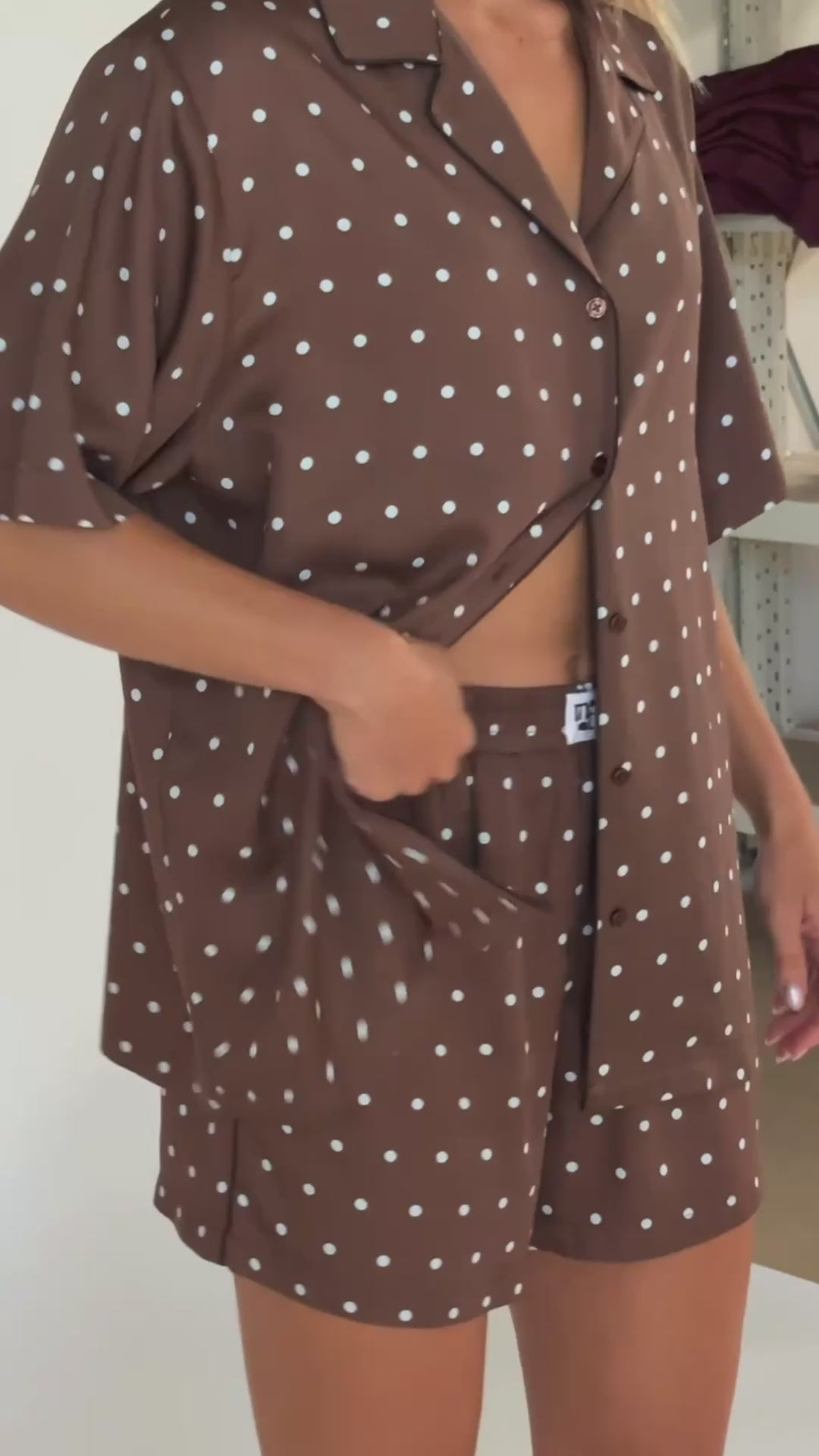 Chocolate Polka Dot Lottie Bamboo Short
