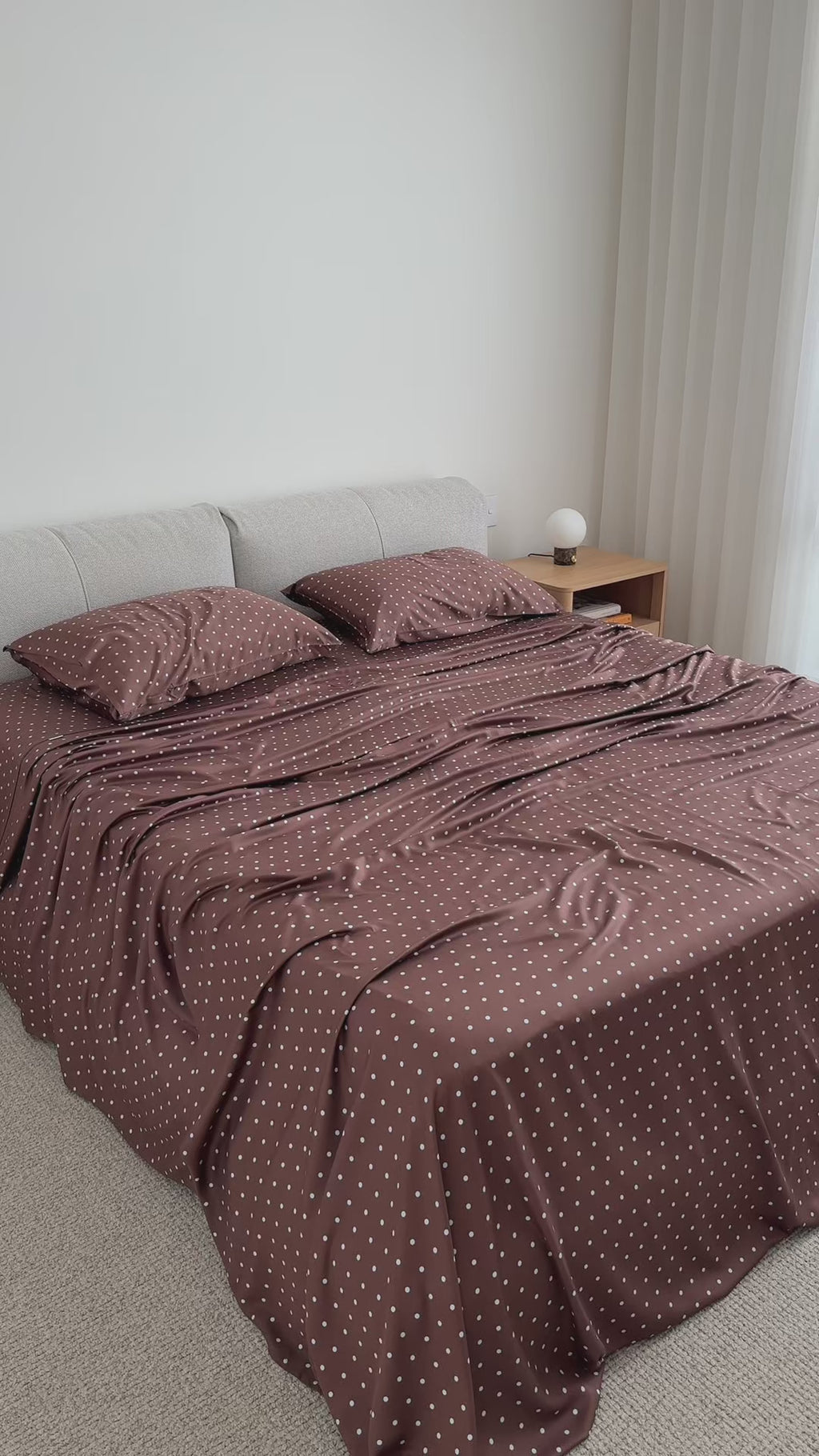 Chocolate Polka Dot Bamboo Sheet Set