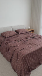 Chocolate Polka Dot Bamboo Sheet Set