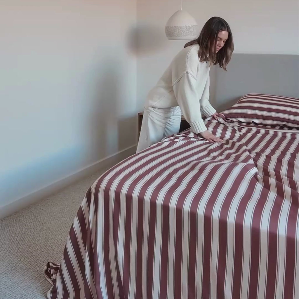 Cinnamon Stripe Bamboo Quilt Cover