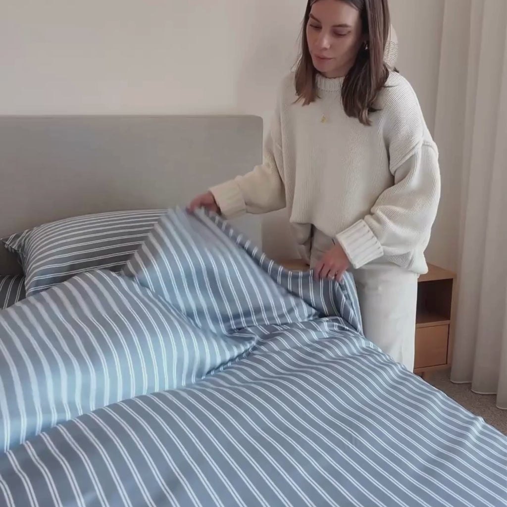 Bay Stripe Bamboo Fitted Sheet Set