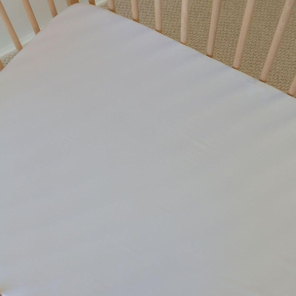 Bamboo Cot Fitted Sheet - White