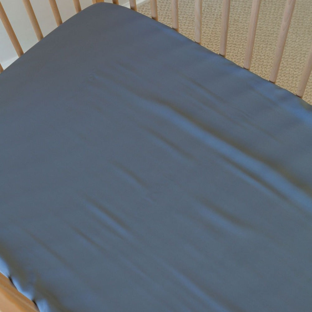 Bamboo Cot Fitted Sheet - Denim